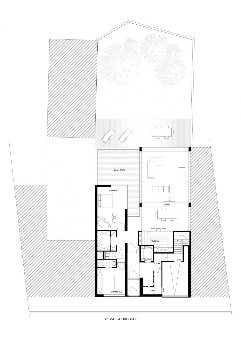 plan du rez-de-chaussée des logements Hector Denis 