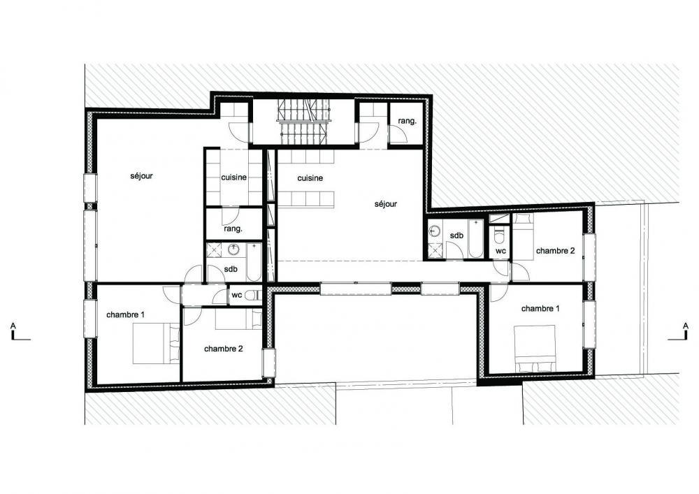 plan du second étage des logements Terre Neuve 